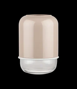 Kapseli maljakko beige/kirkas