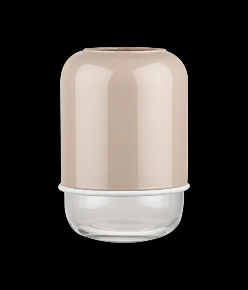 Kapseli maljakko beige/kirkas