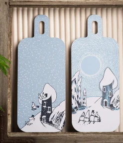 Muumi Chop & Serve -leikkuu-/tarjoilulauta Talvi Muumilaaksossa 13x33cm