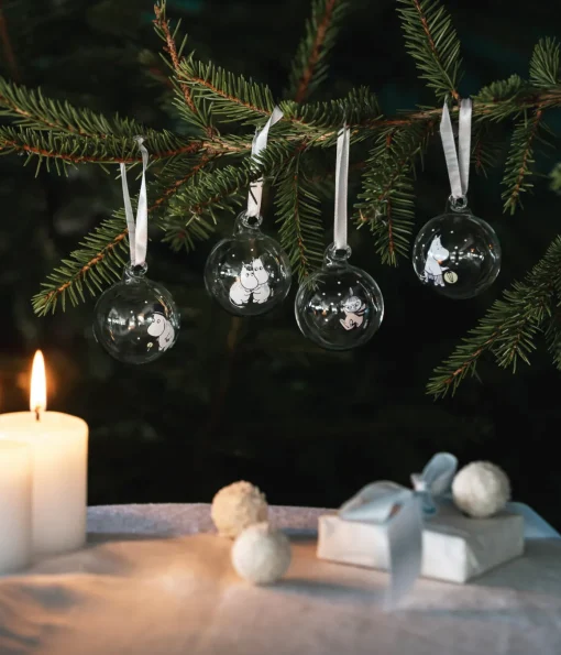 Muumi joulupallo Lumipyry Ø5cm, 4 kpl/pkt