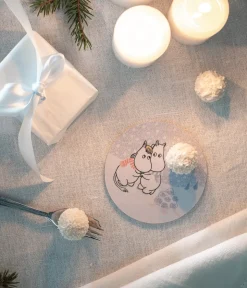 Muumi lasinalunen Lumipyry Ø10cm