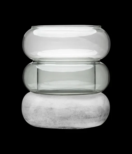 Rinkeli kynttilälyhty/maljakko harmaa 18,5cm