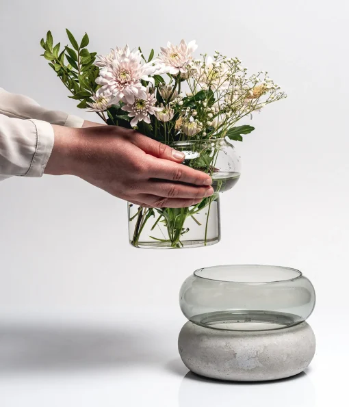 Rinkeli kynttilälyhty/maljakko harmaa 18,5cm