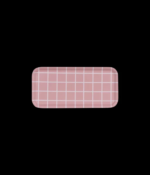 Ruudut & Raidat tarjotin ruutu vaaleanpunainen 27x13cm
